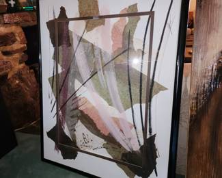 Matted, Framed & Signed Abstract Painting