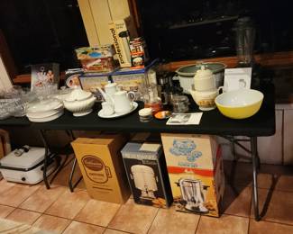 Commercial Coffee Pots & Yellow Pyrex Bowl