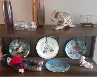 Bookcase with doors open