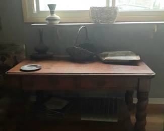 Oak library table....some damage on top surface