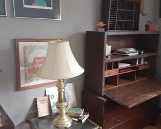 Wall art, large desk with front down