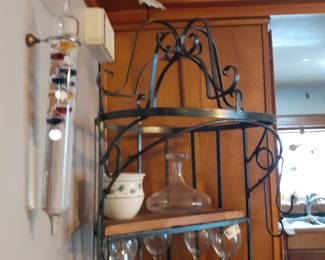 Weather Gauge,  and wine glasses