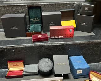 Vintage watch and jewelry boxes