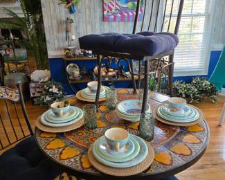 Talevera tile dining table