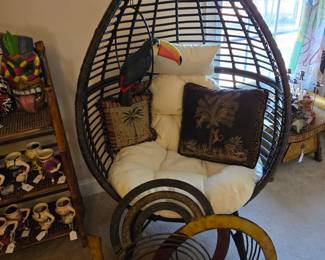 Rattan egg teardrop chair