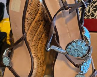 Giuseppe Giani turquoise sandals