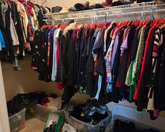 100 plus Harley Davidson t shirts, sweaters, and accessories. 