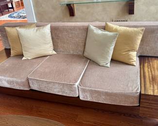 (2) Solid African Padauk Wood Hughes N'Cho Allepot Sofas