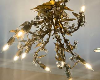 Hand Crafted Brass Chandelier with Swarovski Crystals