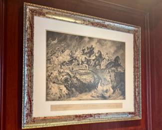 Peter Paul Rubens 6 Plate (1577-1640)
“The Battle of the Greeks and Amazons “ Antique Lithograph From Six Plate Engraving