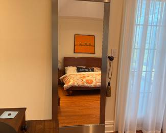 Crate and Barrel Nickle Floor Mirror. Approx. 6x3 Feet