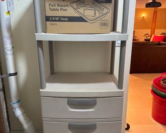 Rubbermaid (?) Storage Shelf with Drawers