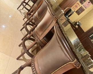 5 Frontgate Swivel Bar Height Stools (30"H) 
