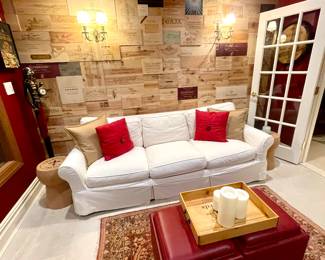 Crate and Barrell White Covered Sofa