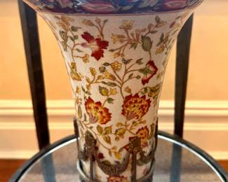 Antique Japanese Satsuma Ware Handpainted Vase