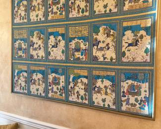 Vintage Genghis Khan Storytelling Tapastry On Silk