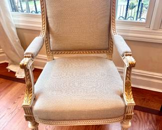 5 Piece Parlor Set - Antique  Louis XVI (Setee, 2 Armchairs, 2 Armless Chairs)