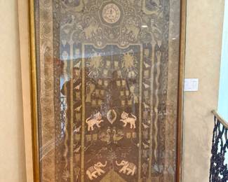 Antique Indian embroidered tapestry using the Zandori  technique