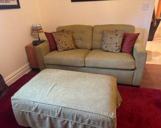 Crate and Barrel Barrett  Queen Sleeper Sofa Bed with Large Ottoman