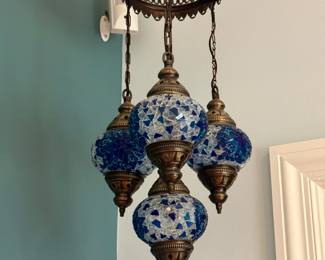 Moroccan Glass Mosaic Hanging Ceiling Pendant Lamp