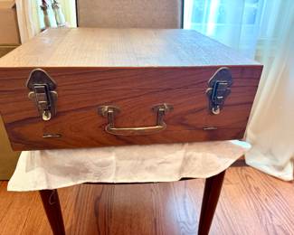 Antique Solid Walnut 3 Tier Sterling Silver Flatware  Suitcase