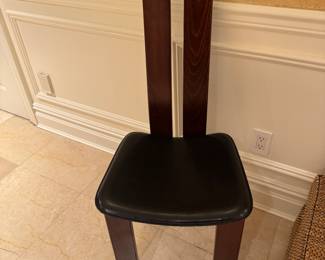 4 Pietro Constantini Mahongony and Black Leather Chairs