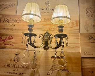 Antique French Brass Sconces With Baccarat Crystals. We have 6 to 8 of these