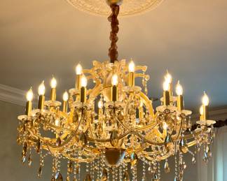 24 Light Marie Therese Chandelier with Champaign Colored Swarovski Crystals