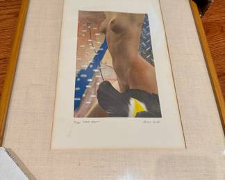 Michael knifing “Our Golden times”hand painted Collotype. Signed and athenticated