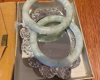 Chinese Celadon Green Jade Bangles
