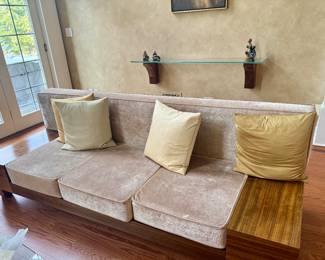 (2) Solid African Padauk Wood Hughes N'Cho Allepot Sofas