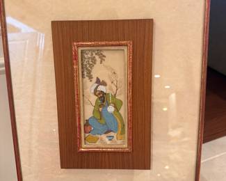 Two Original Antique Persian “Mughal” Style Handpainted Miniatures (17thCentury