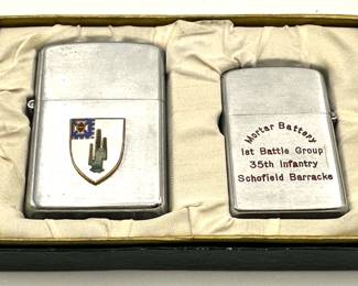 Vintage Dual Lighter Pack 1st Battle Group 35th Infantry