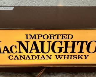 Light Up MacNaughton Canadian Whiskey Sign