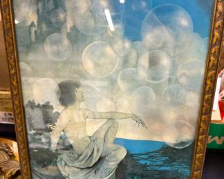 Framed Maxfield Parrish