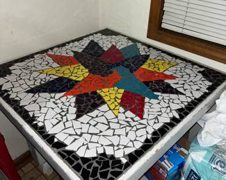 REDUCED!! $75 Ceramic inlaid table, hand crafted, sturdy