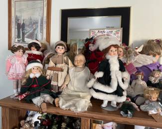 Porcelain collectible dolls, all $5-10 each 