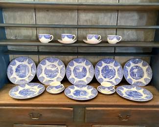 Salem China, 8 dinner plates, 6 cups and saucers
