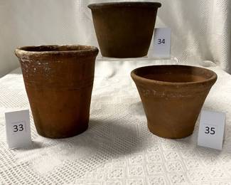 Flower pots, redware, Shaffner or earlier