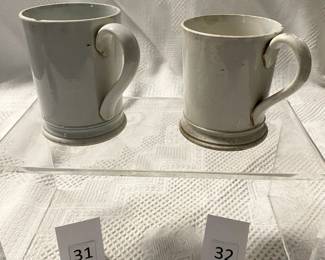 Lovefeast mugs, Pearlware, English, c. 1790-1810