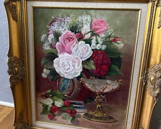 A pretty original painting in a beautiful frame