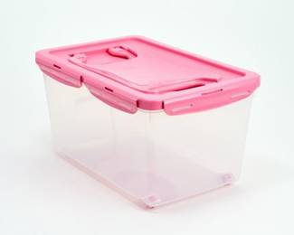 LocknLock 88-Cup XXL Storage Container with Double Handles And Wheels, Steel Gray