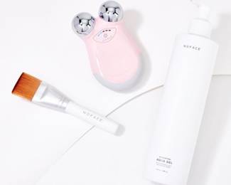 NuFACE Mini Facial Toning Device With 10oz. Aqua Gel And Brush