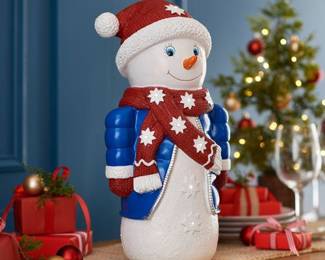 Plow & Hearth Indoor/Outdoor 18 Inch Lit Holiday Snowman
