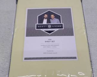 Scott Living 400TC HygroCotton And Tencel Sheet Set, King, Pale Banana