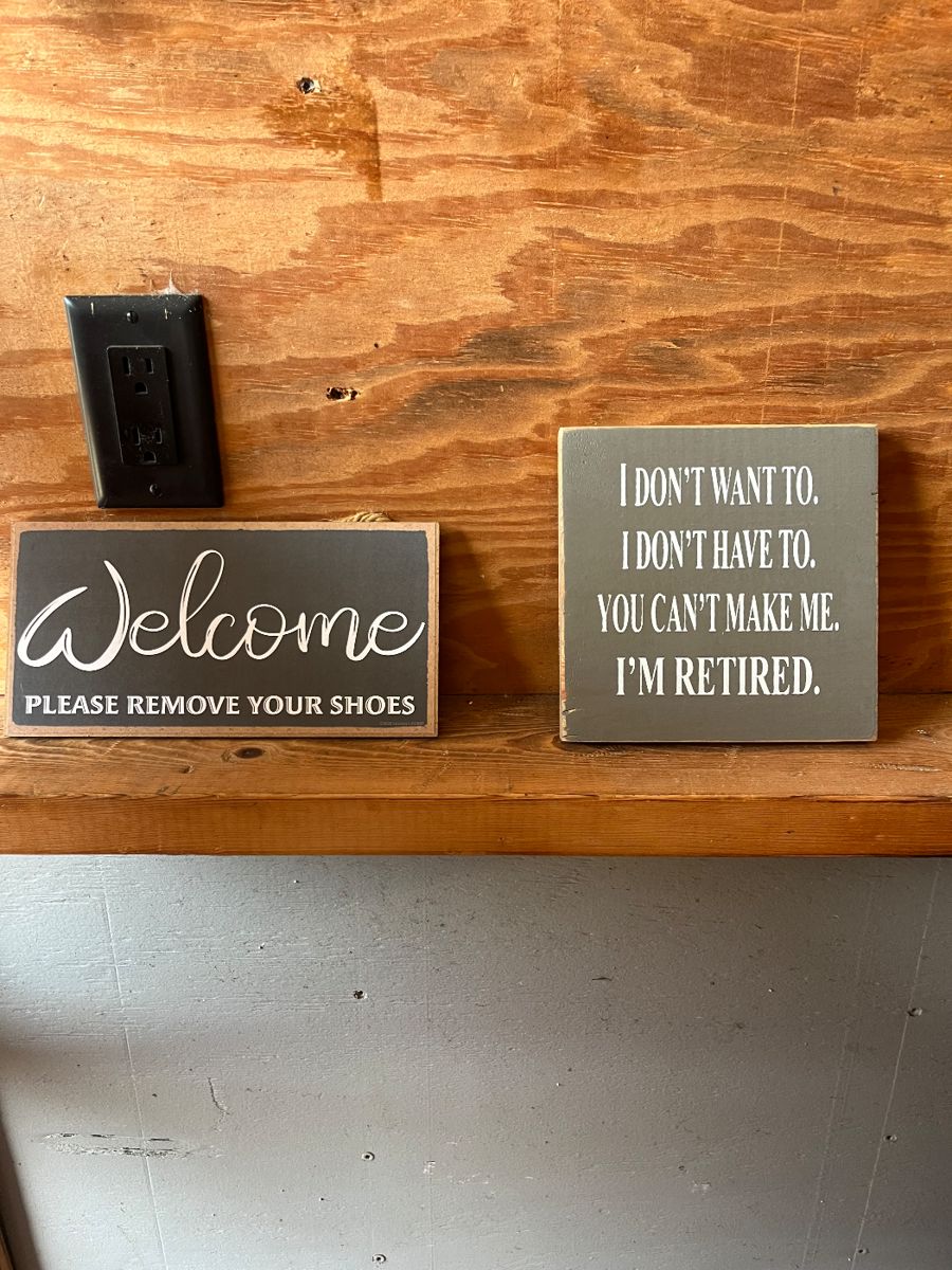 Multiple signs - wood and metal