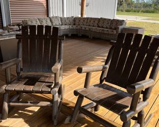 Log style rocking chairs