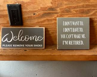 Multiple signs - wood and metal