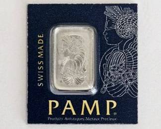 PAMP Suisse Minted 1 Gram .999 Fine Platinum Bar Sealed in Assay Card