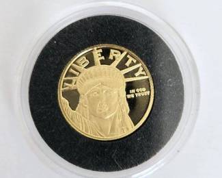 1/10 Ounce .999 Fine Gold "Statue of Liberty" Gem Condition